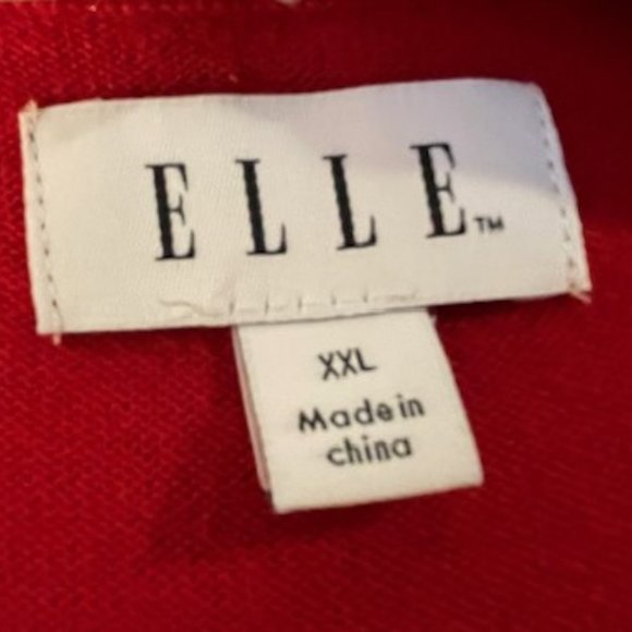 Red Cardigan Sweater with Puff Shoulders and a Bow in the Back - Picture 4 of 6